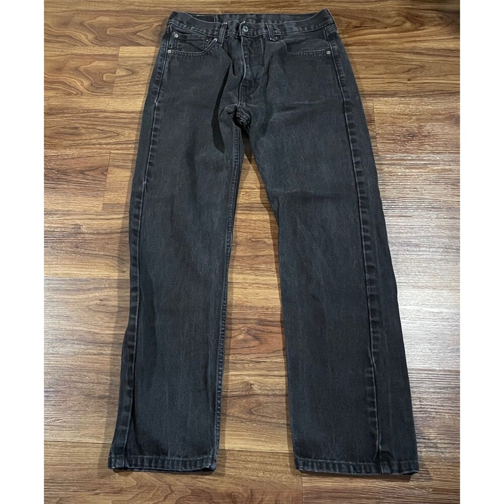 Levi's 505 Black Jeans Men's Size 33x32 Regular Straight Leg Denim Pants Cotton